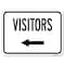 Signmission Visitors with Left Arrow Heavy-Gauge Aluminum Rust Proof Parking Sign, 18" x 24", A-1824-24617 A-1824-24617 - alternate 1